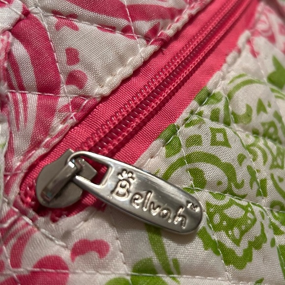 BELVAH Pink and Green Quilted Backpack - Picture 7 of 9